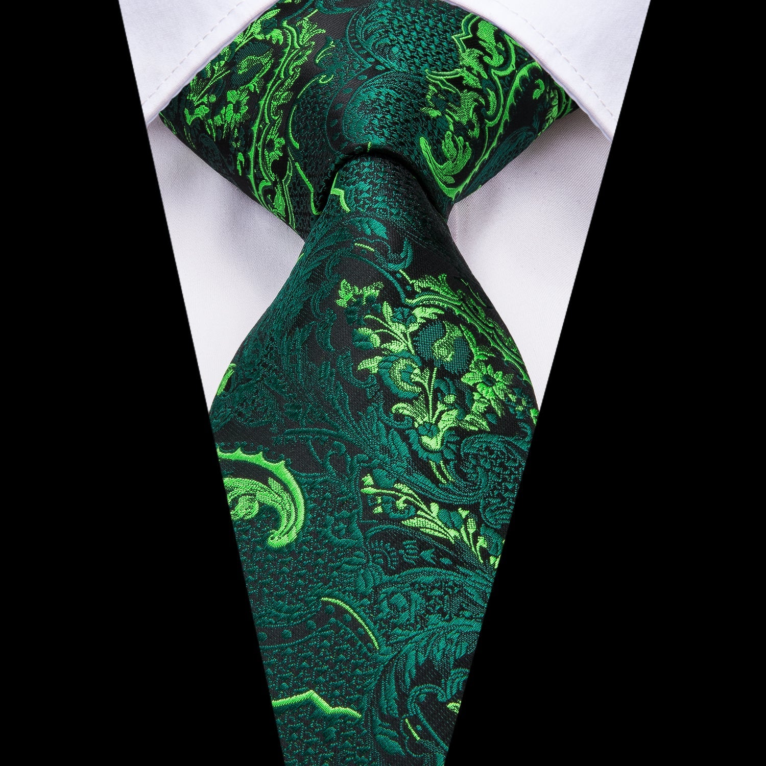GentCrest Green Paisley Tie Hanky Cufflinks Set - Image 2