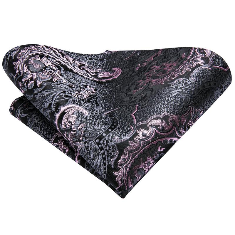 GentCrest Pink Paisley Tie Hanky Cufflinks Set - Image 6