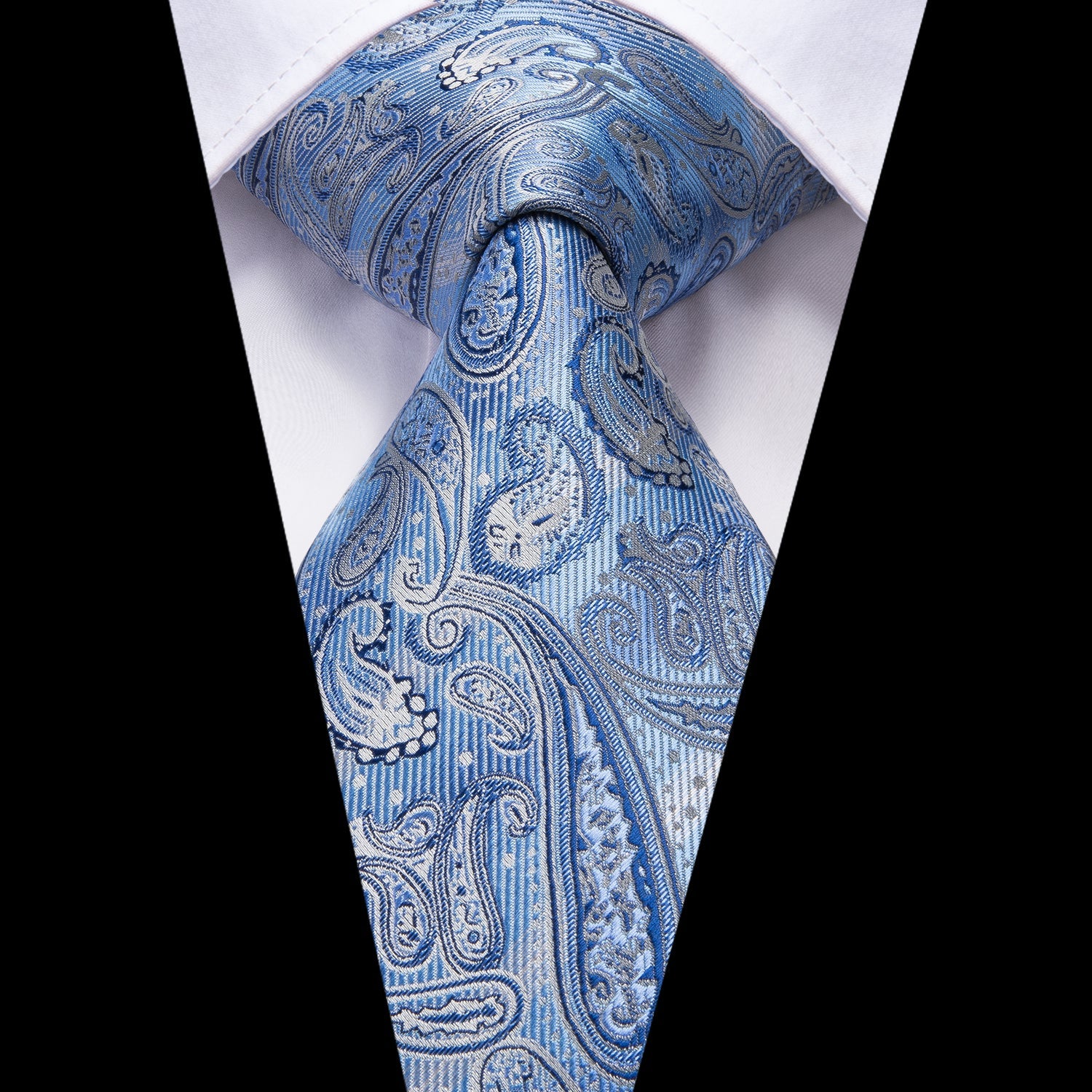 GentCrest Blue Paisley Tie Hanky Cufflinks Set - Image 2