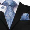 GentCrest Blue Paisley Tie Hanky Cufflinks Set - Image 1
