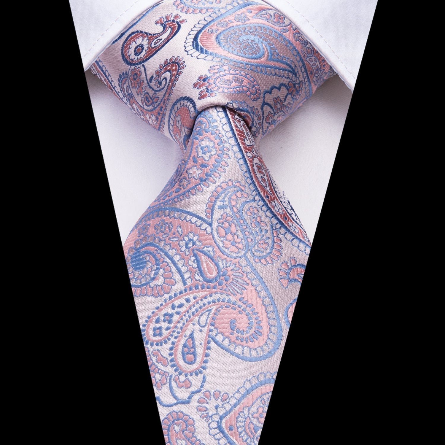 GentCrest Blue Paisley Tie Hanky Cufflinks Set - Image 2