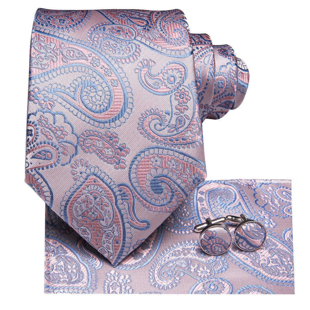 GentCrest Blue Paisley Tie Hanky Cufflinks Set - Image 3