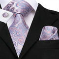 GentCrest Blue Paisley Tie Hanky Cufflinks Set - Image 1