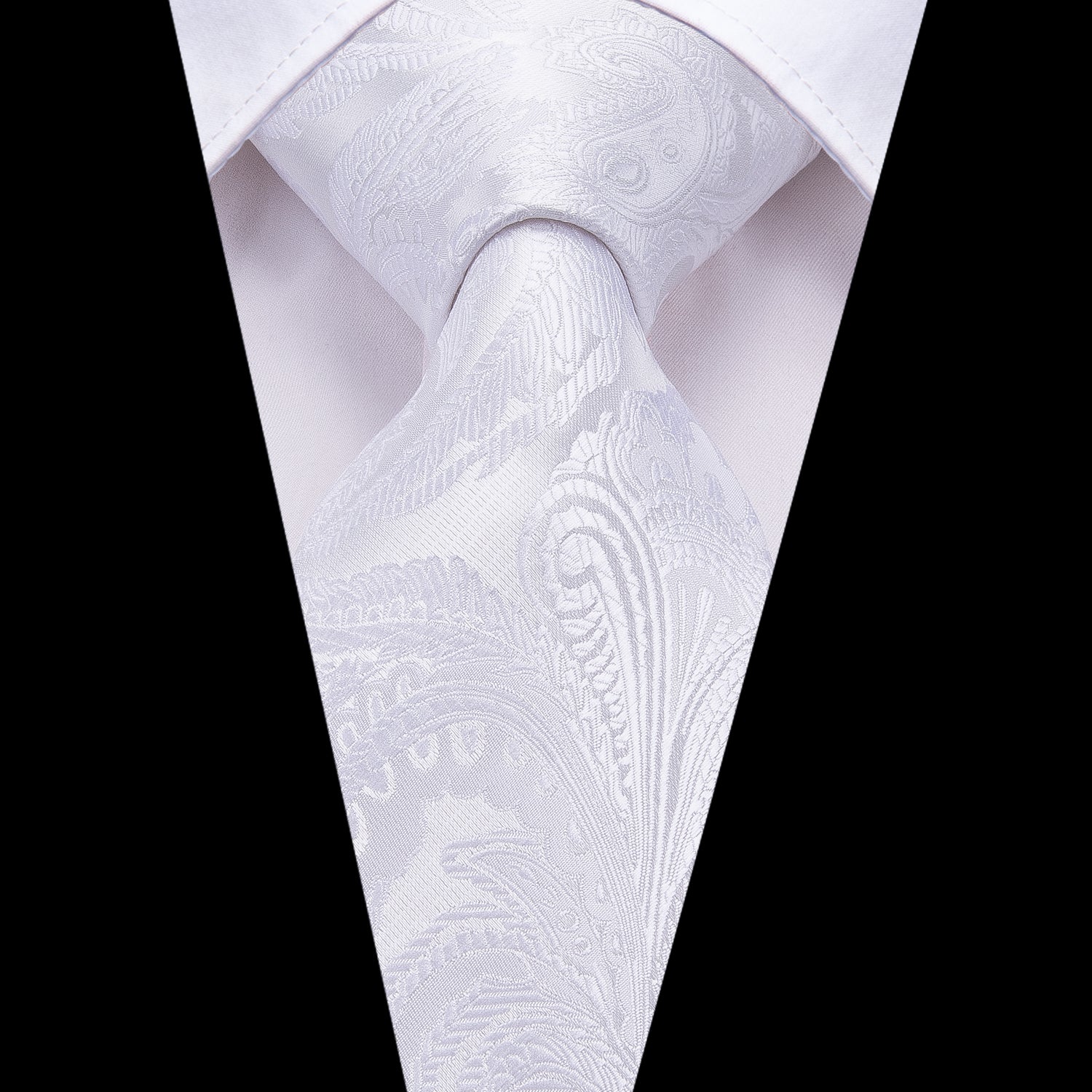 GentCrest White Paisley Tie Hanky Cufflinks Set - Image 2