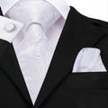 GentCrest White Paisley Tie Hanky Cufflinks Set - Image 1