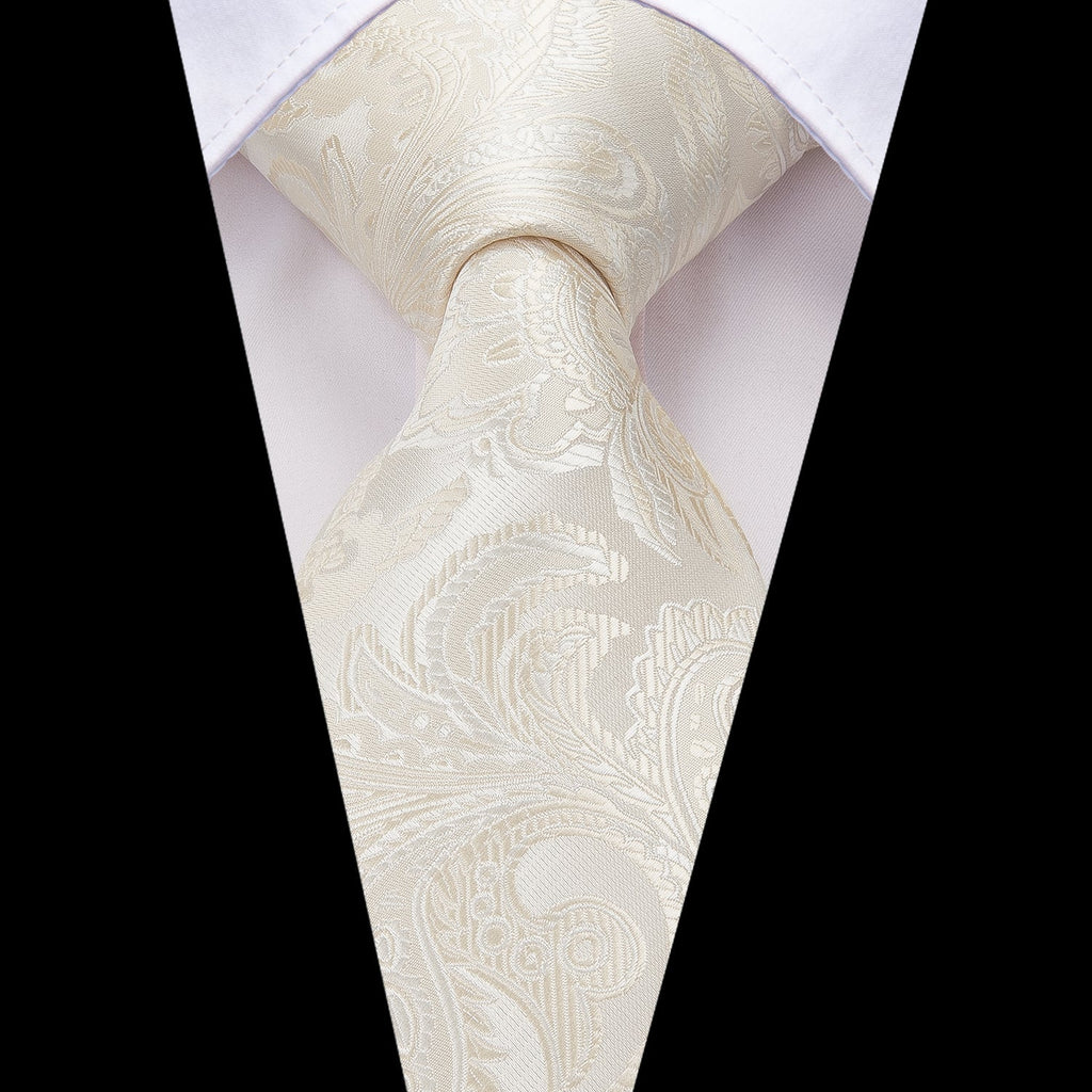 GentCrest Champagne Paisley Tie Hanky Cufflinks Set - Image 3