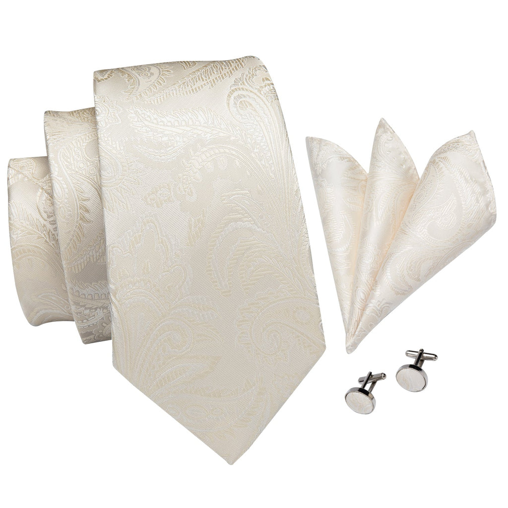 GentCrest Champagne Paisley Tie Hanky Cufflinks Set - Image 2