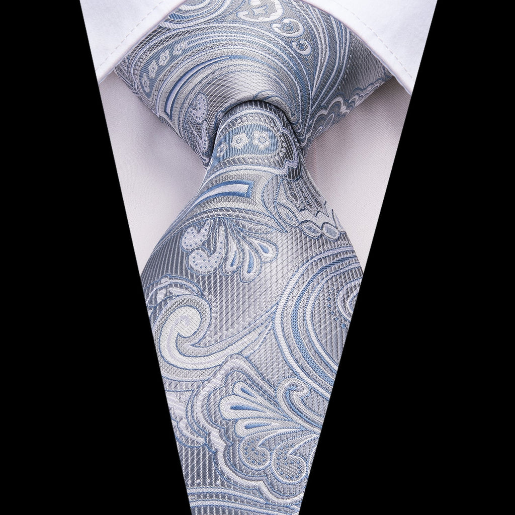 GentCrest Blue Paisley Tie Hanky Cufflinks Set - Image 2