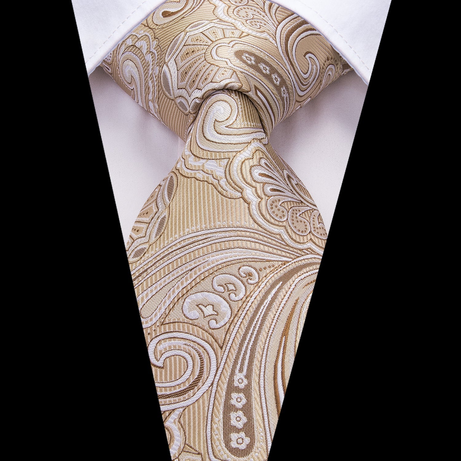 GentCrest Silver Paisley Tie Hanky Cufflinks Set - Image 2