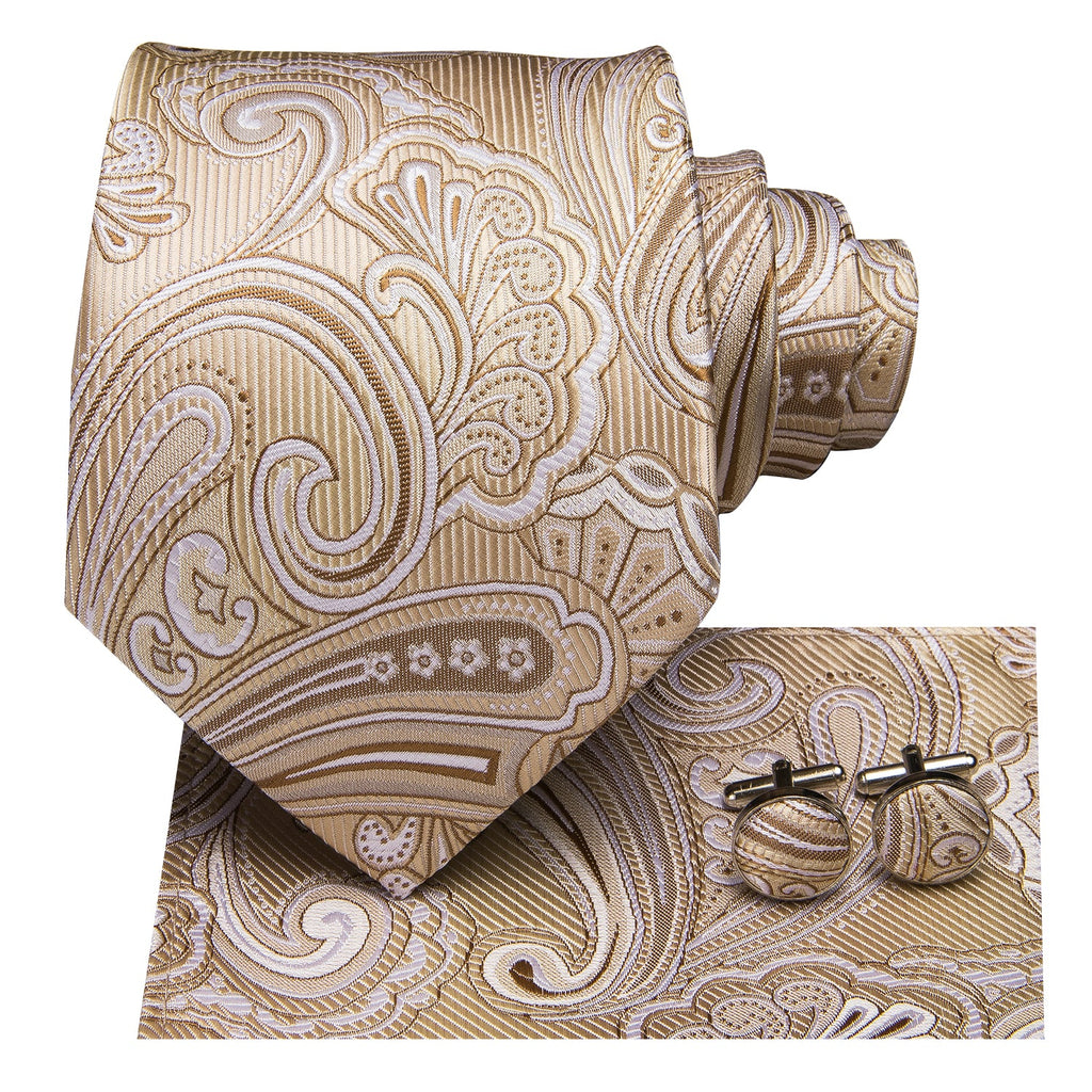 GentCrest Silver Paisley Tie Hanky Cufflinks Set - Image 4