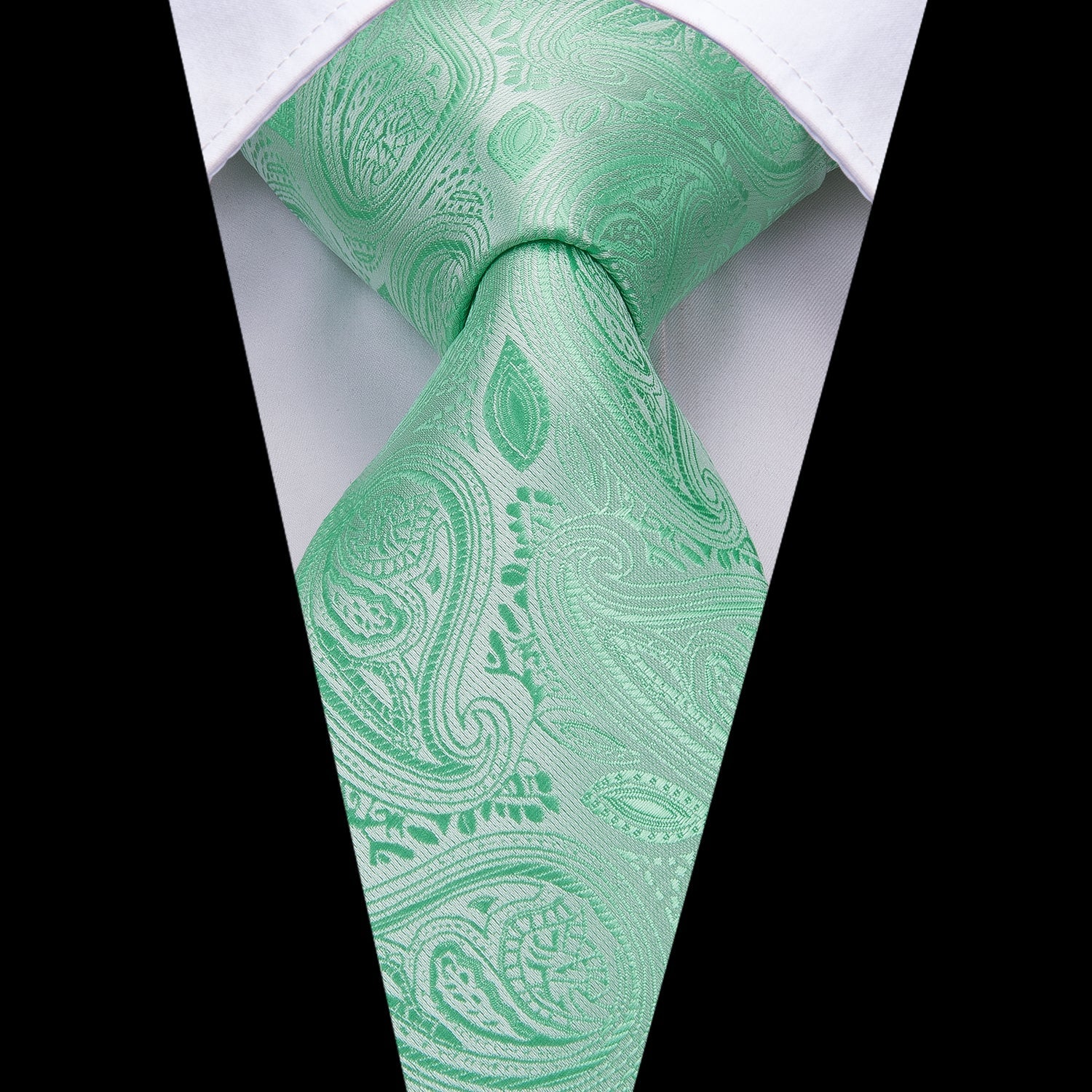 GentCrest Green Paisley Tie Hanky Cufflinks Set - Image 2