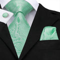 GentCrest Green Paisley Tie Hanky Cufflinks Set - Image 1