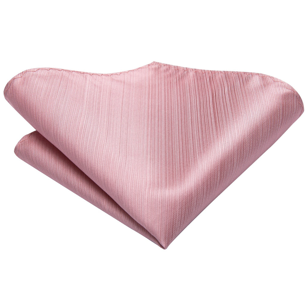 GentCrest Pink Solid Tie Hanky Cufflinks Set - Image 3