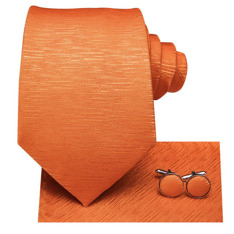 GentCrest Orange Solid Tie with Accessories - Image 3