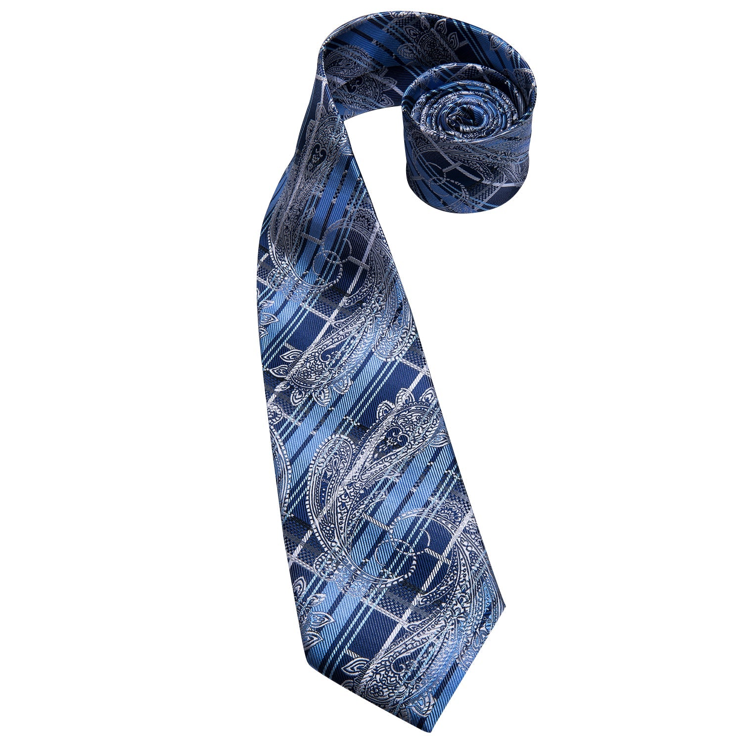 GentCrest Blue Paisley Tie Hanky Cufflinks Set - Image 3