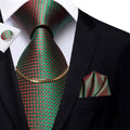 GentCrest Green Plaid Tie with Accessories - Image 1
