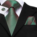 GentCrest Red Plaid Tie Hanky Cufflinks Set - Image 1