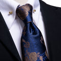 GentCrest Blue Floral Tie with Accessories - Image 1