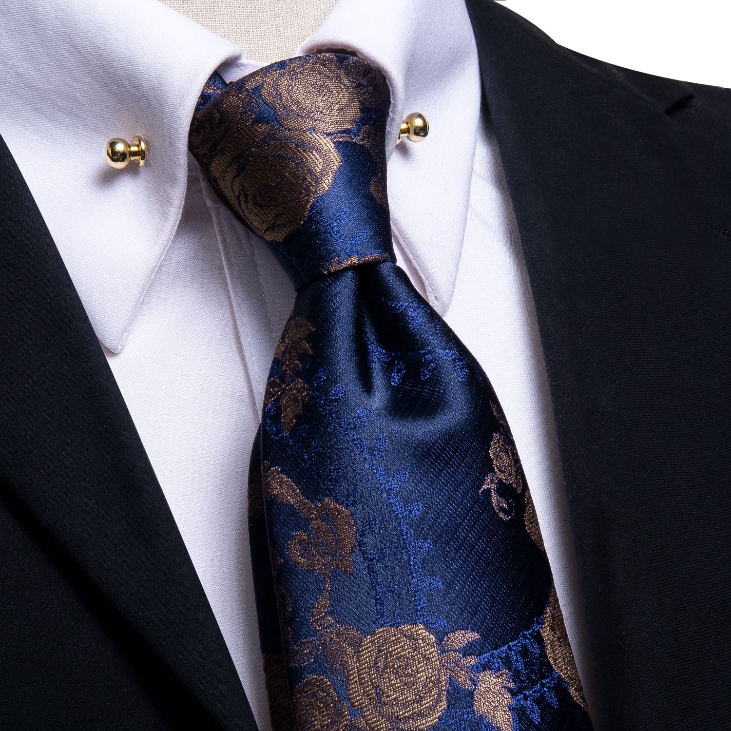 GentCrest Blue Floral Tie with Accessories - Image 1