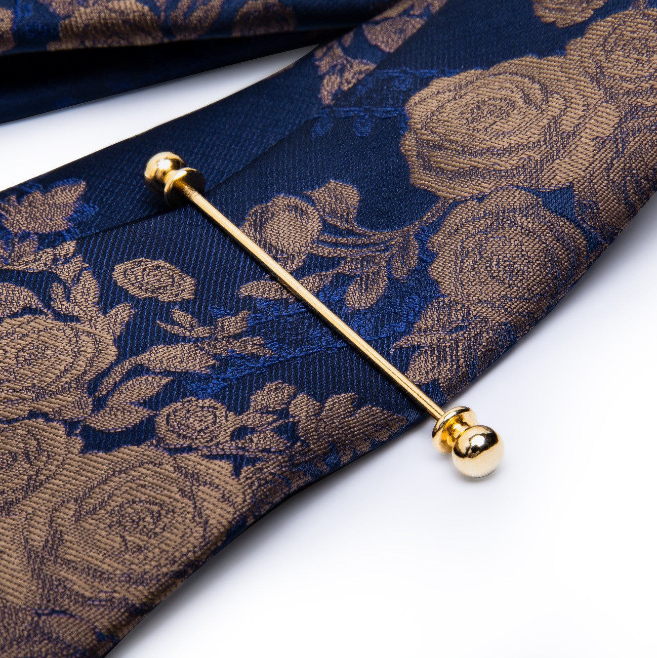 GentCrest Blue Floral Tie with Accessories - Image 4