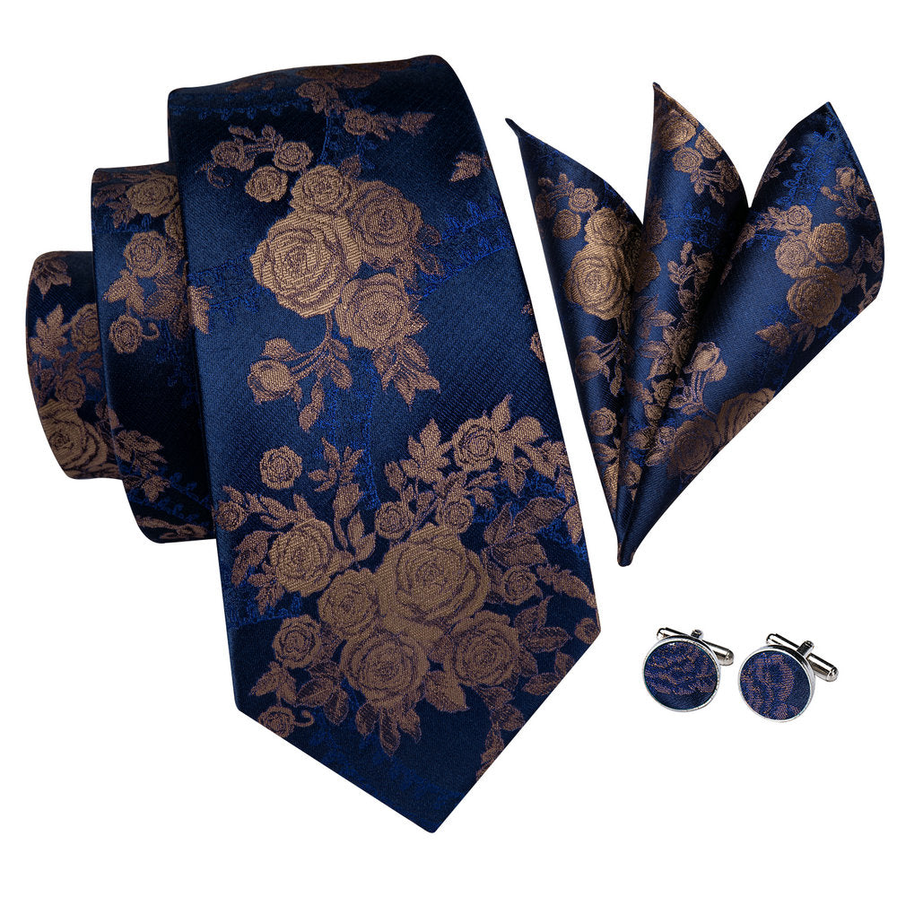 Rosa Damascena Premium Silk Tie Set - GentCrest - View 2