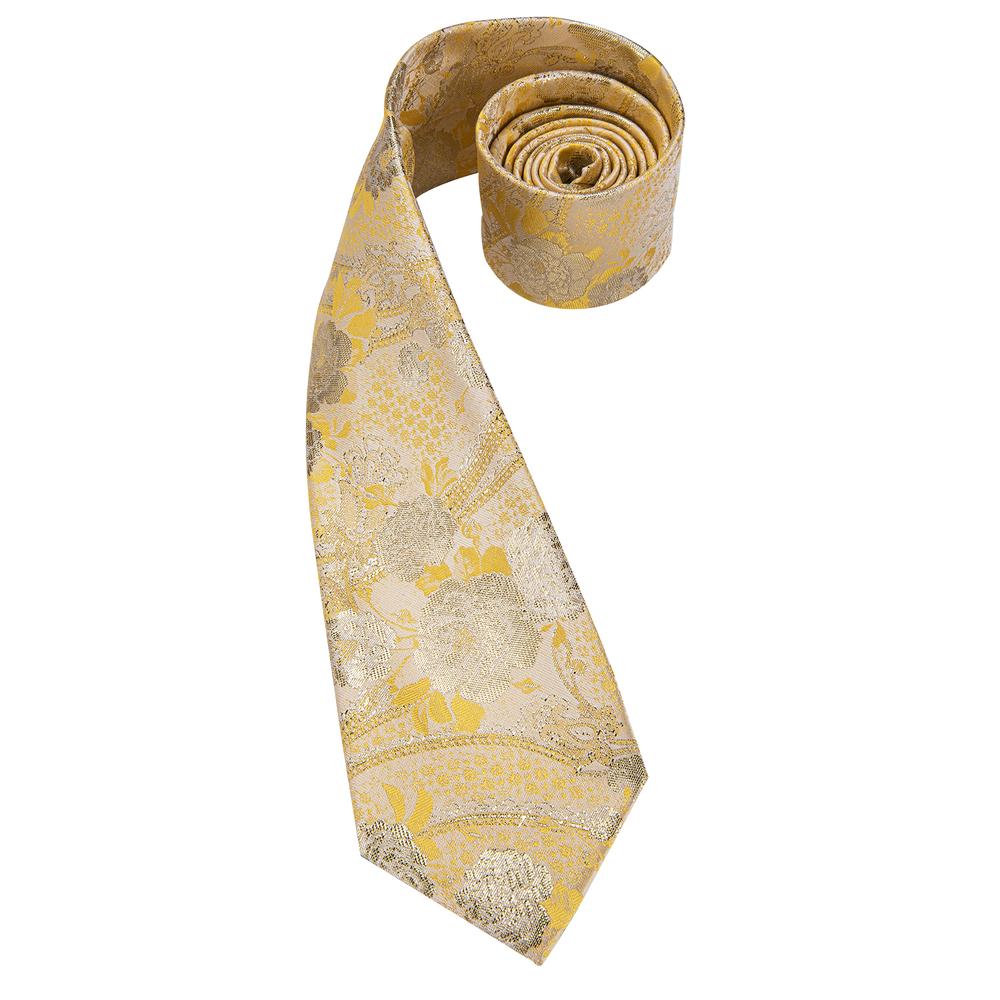 GentCrest Gold Floral Tie Hanky Cufflinks Set - Image 5