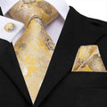 GentCrest Gold Floral Tie Hanky Cufflinks Set - Image 1