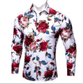 Red, Blue and White Floral Dress Shirt - GentCrest