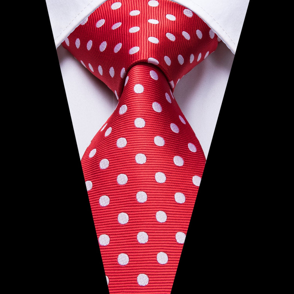 GentCrest Red Polka Dot Tie Hanky Cufflinks Set - Image 2