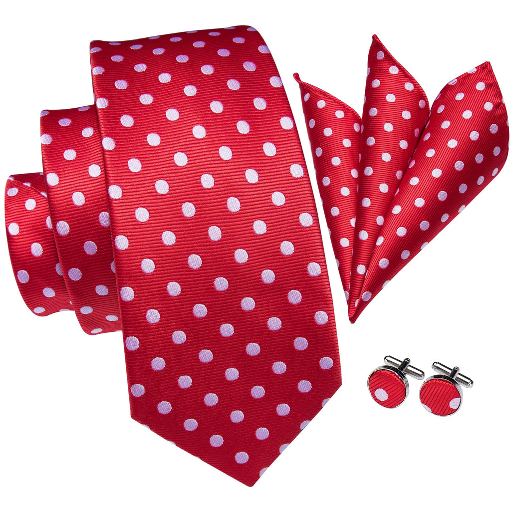 GentCrest Red Polka Dot Tie Hanky Cufflinks Set - Image 3