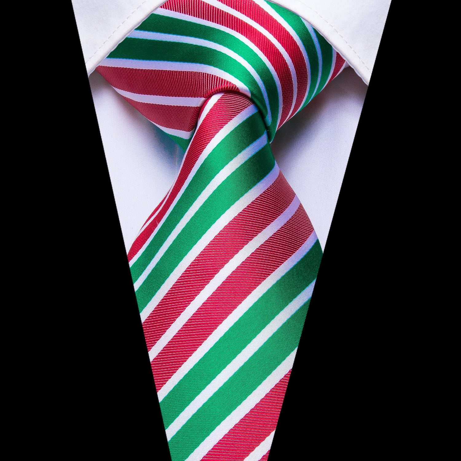 GentCrest Red Striped Tie Hanky Cufflinks Set - Image 2