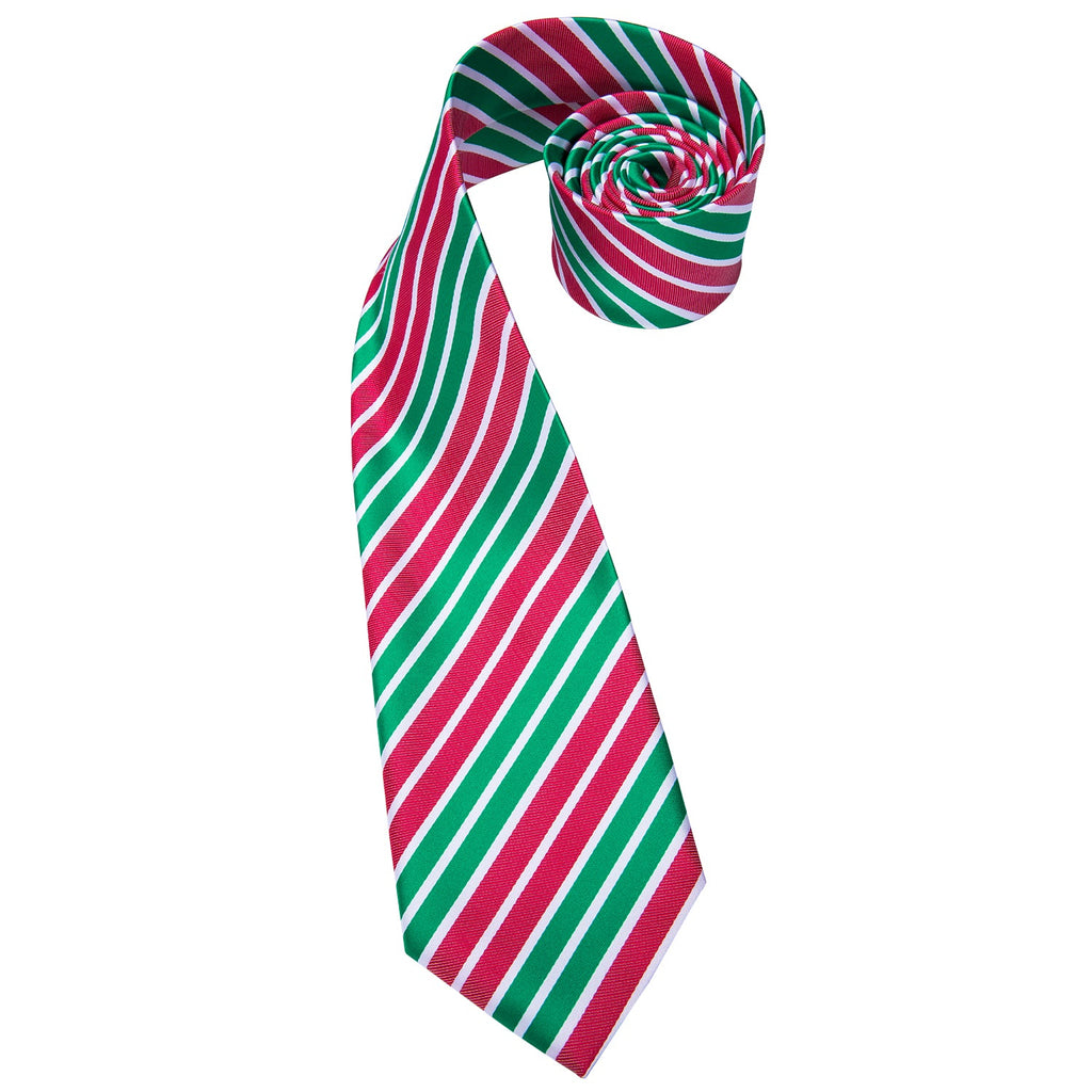 GentCrest Red Striped Tie Hanky Cufflinks Set - Image 4