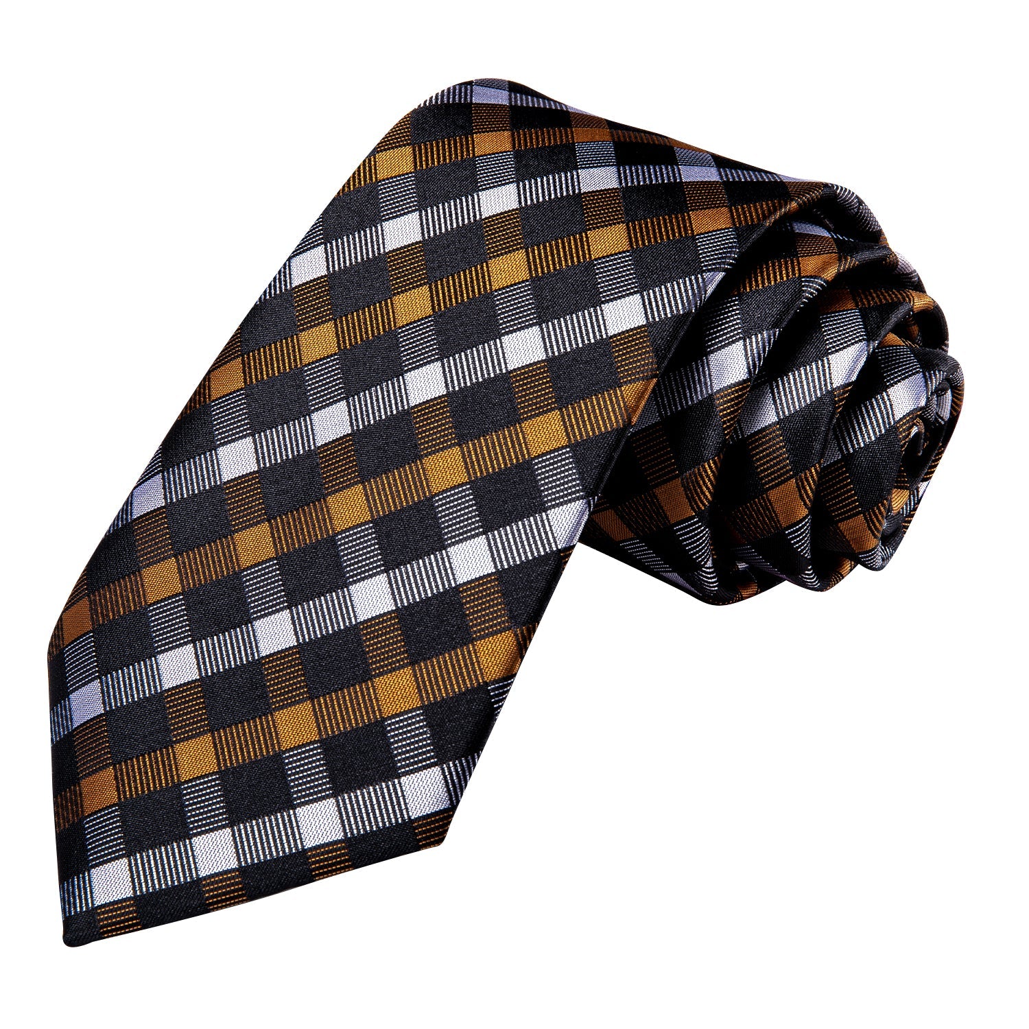 GentCrest Black Plaid Tie Hanky Cufflinks Set - Image 3