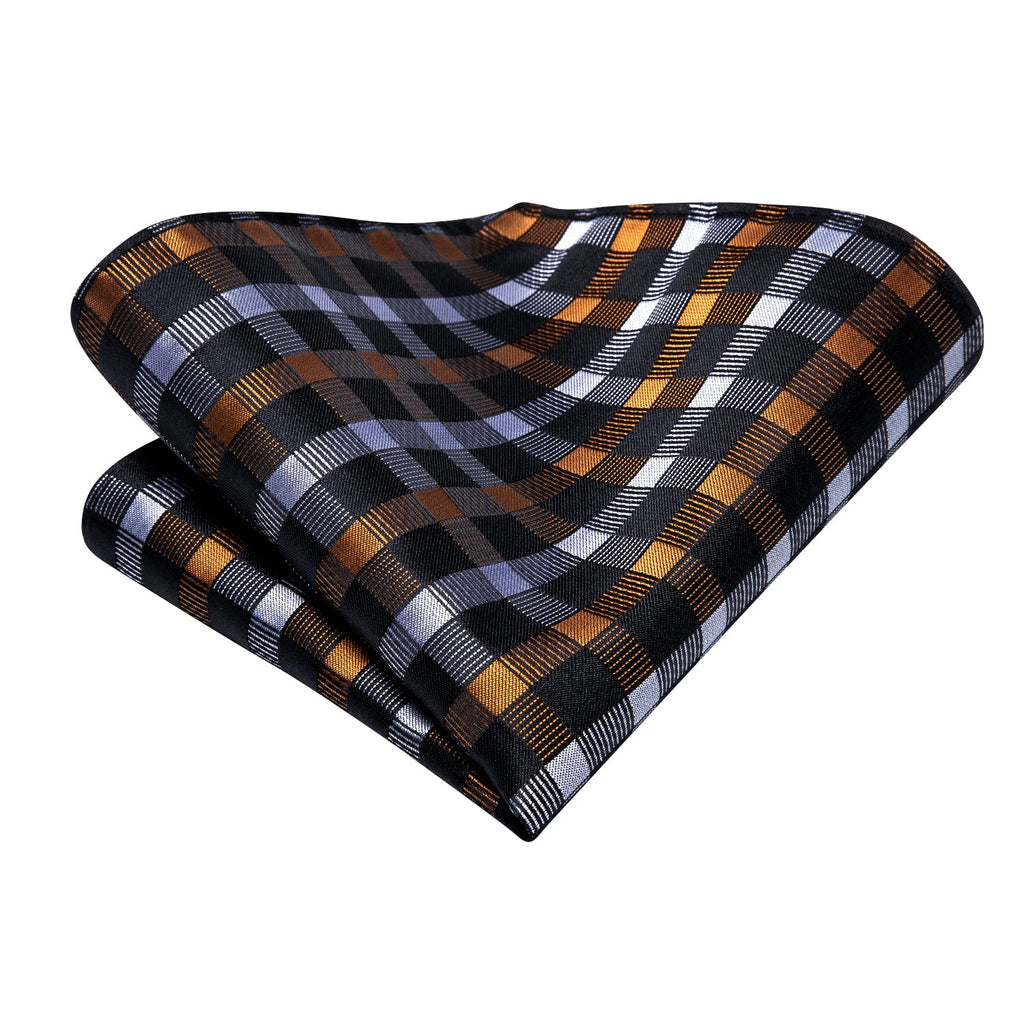 GentCrest Black Plaid Tie Hanky Cufflinks Set - Image 5