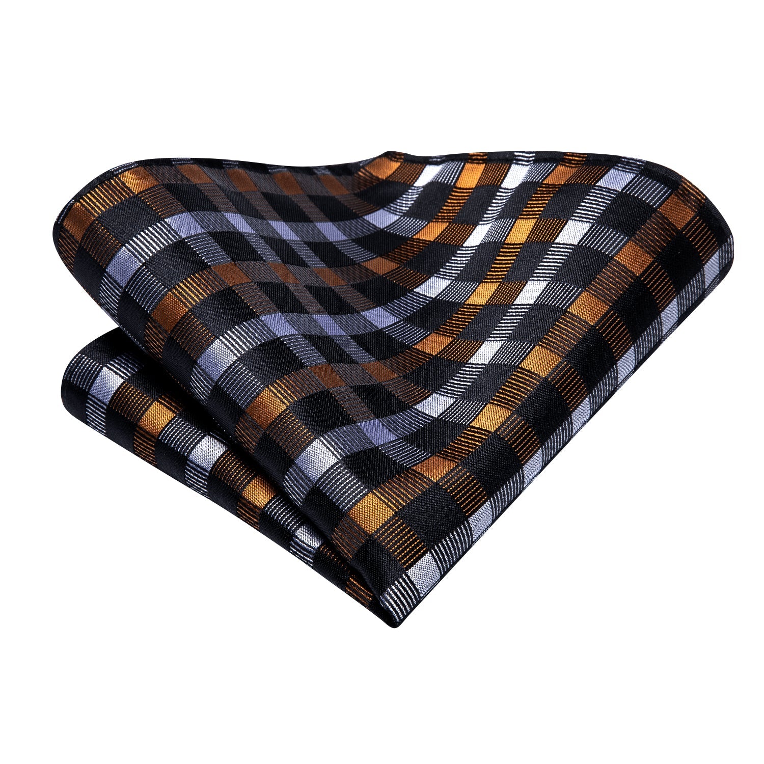 GentCrest Black Plaid Tie Hanky Cufflinks Set - Image 5