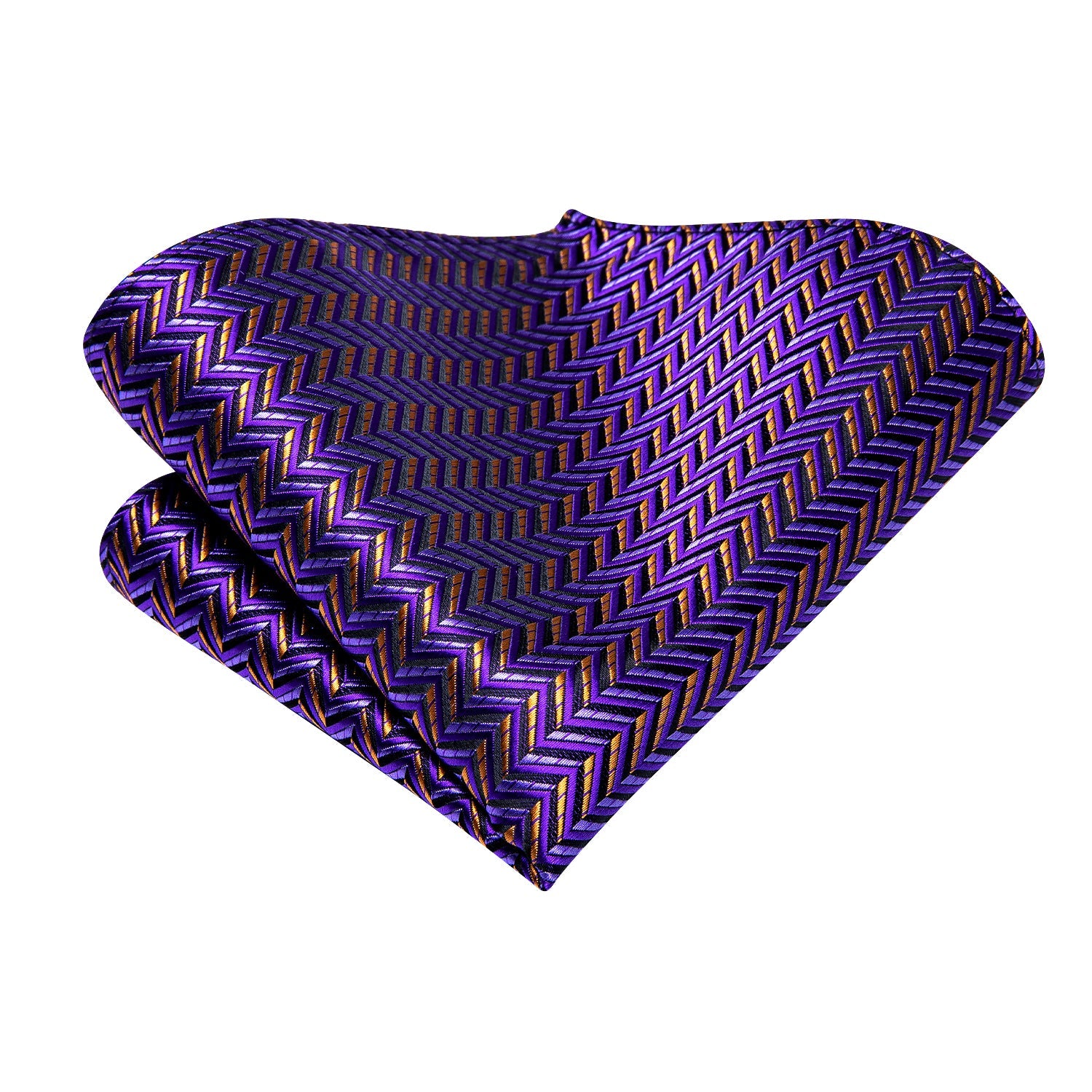 GentCrest Purple Striped Tie Hanky Cufflinks Set - Image 5