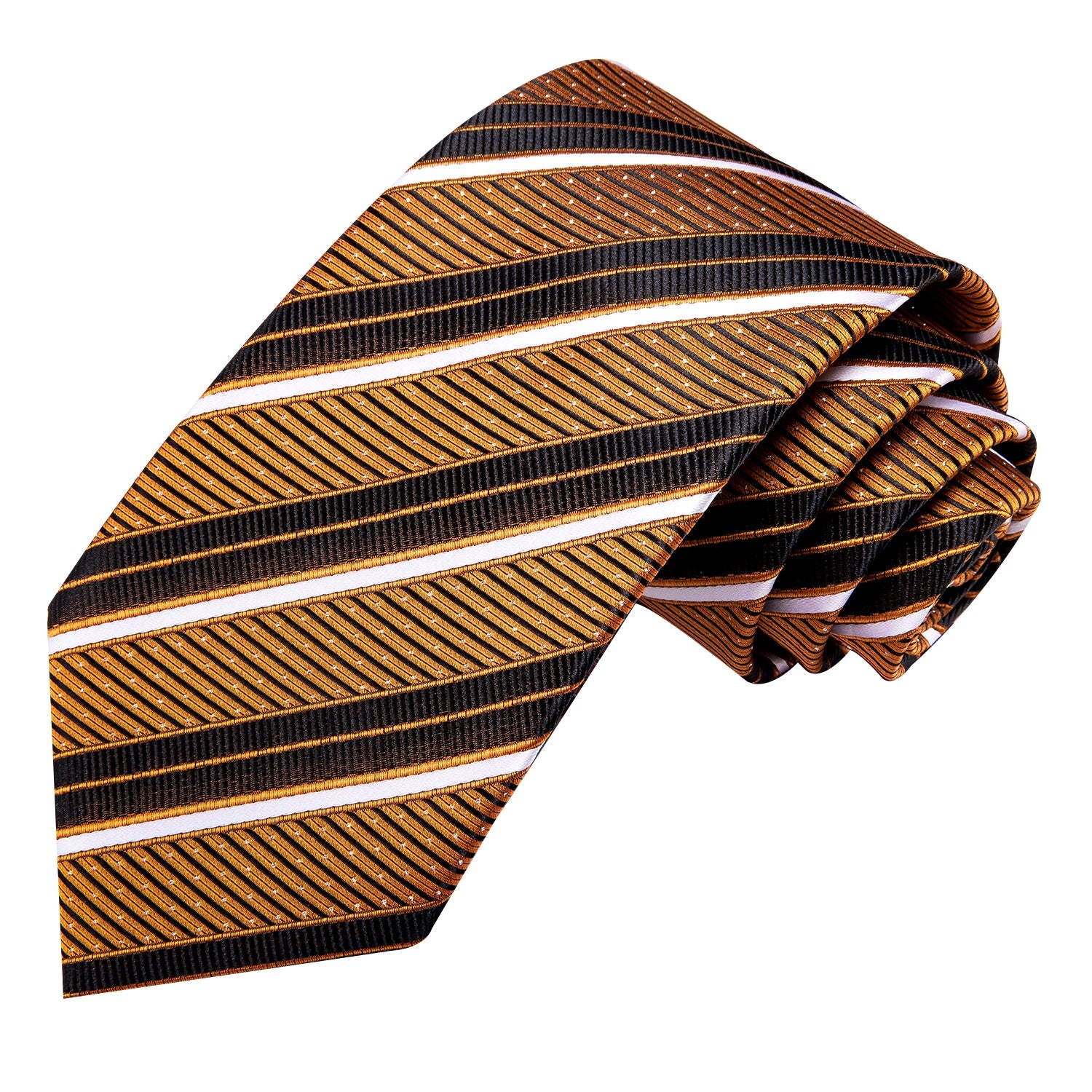 GentCrest Black Striped Tie Hanky Cufflinks Set - Image 3