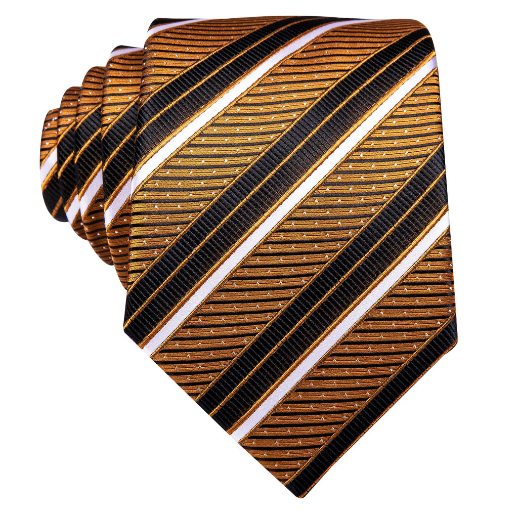 GentCrest Black Striped Tie Hanky Cufflinks Set - Image 5