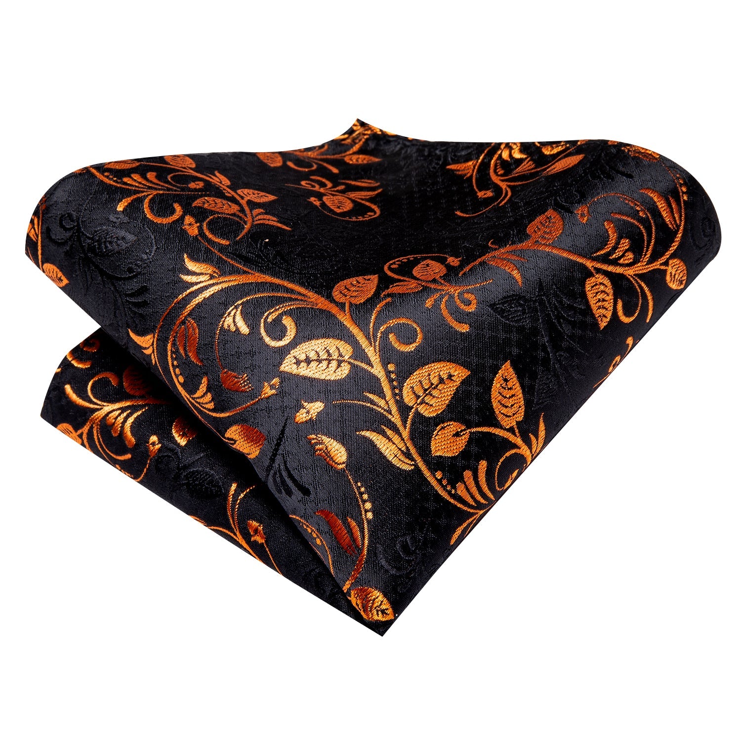 GentCrest Black Floral Tie Hanky Cufflinks Set - Image 4