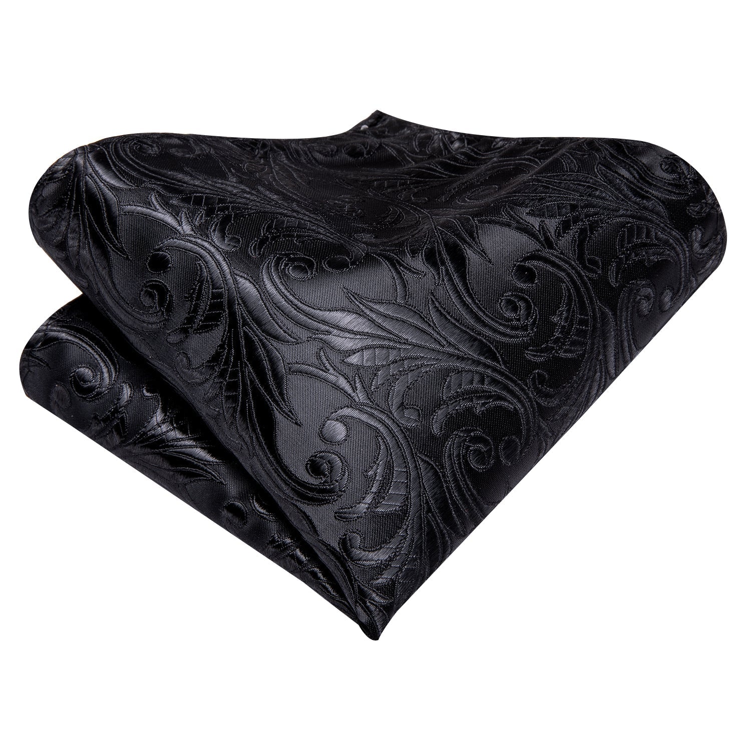 GentCrest Black Floral Tie Hanky Cufflinks Set - Image 5