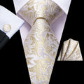 GentCrest White Floral Tie Hanky Cufflinks Set - Image 1