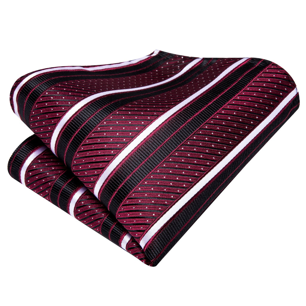 GentCrest Black Striped Tie Hanky Cufflinks Set - Image 3