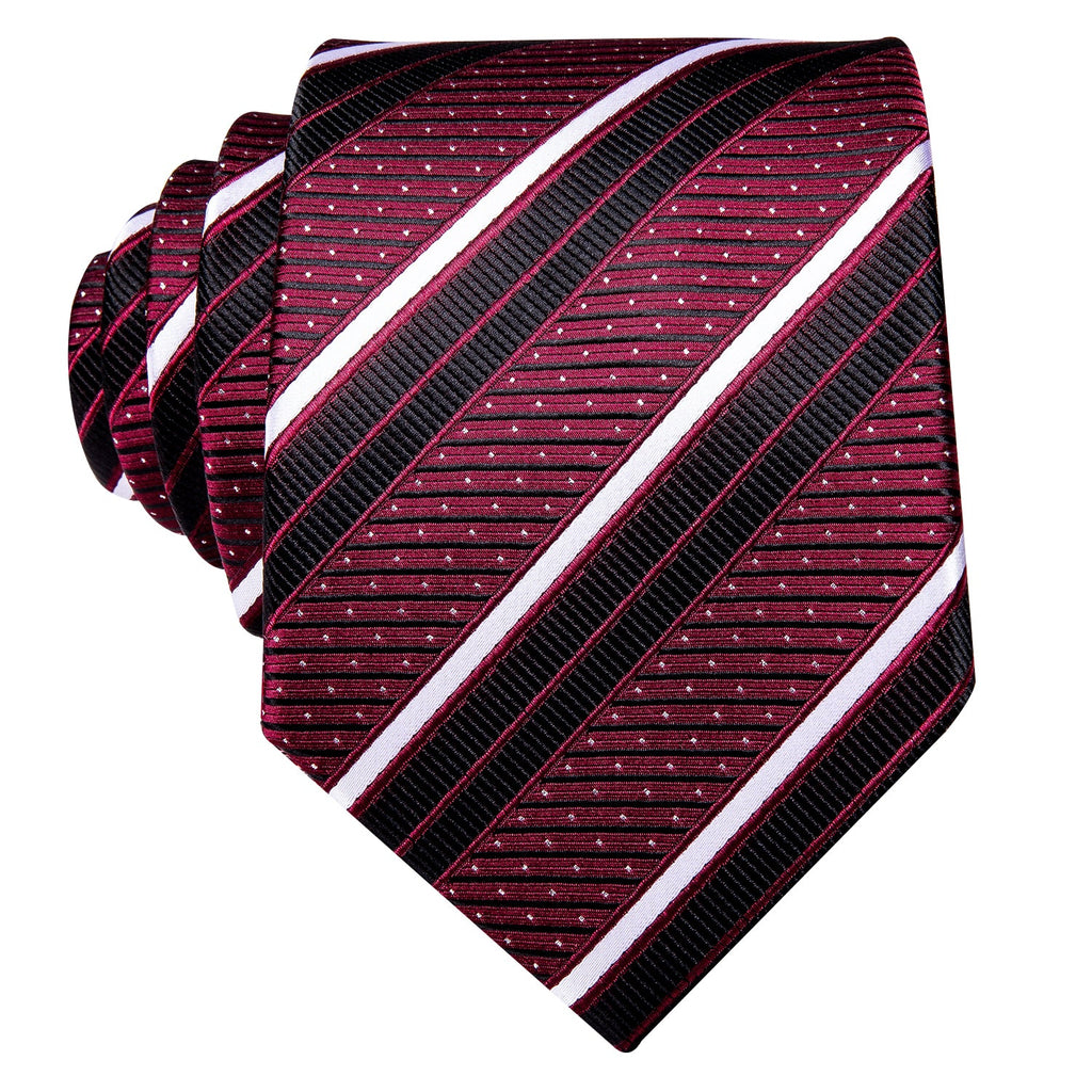 GentCrest Black Striped Tie Hanky Cufflinks Set - Image 4
