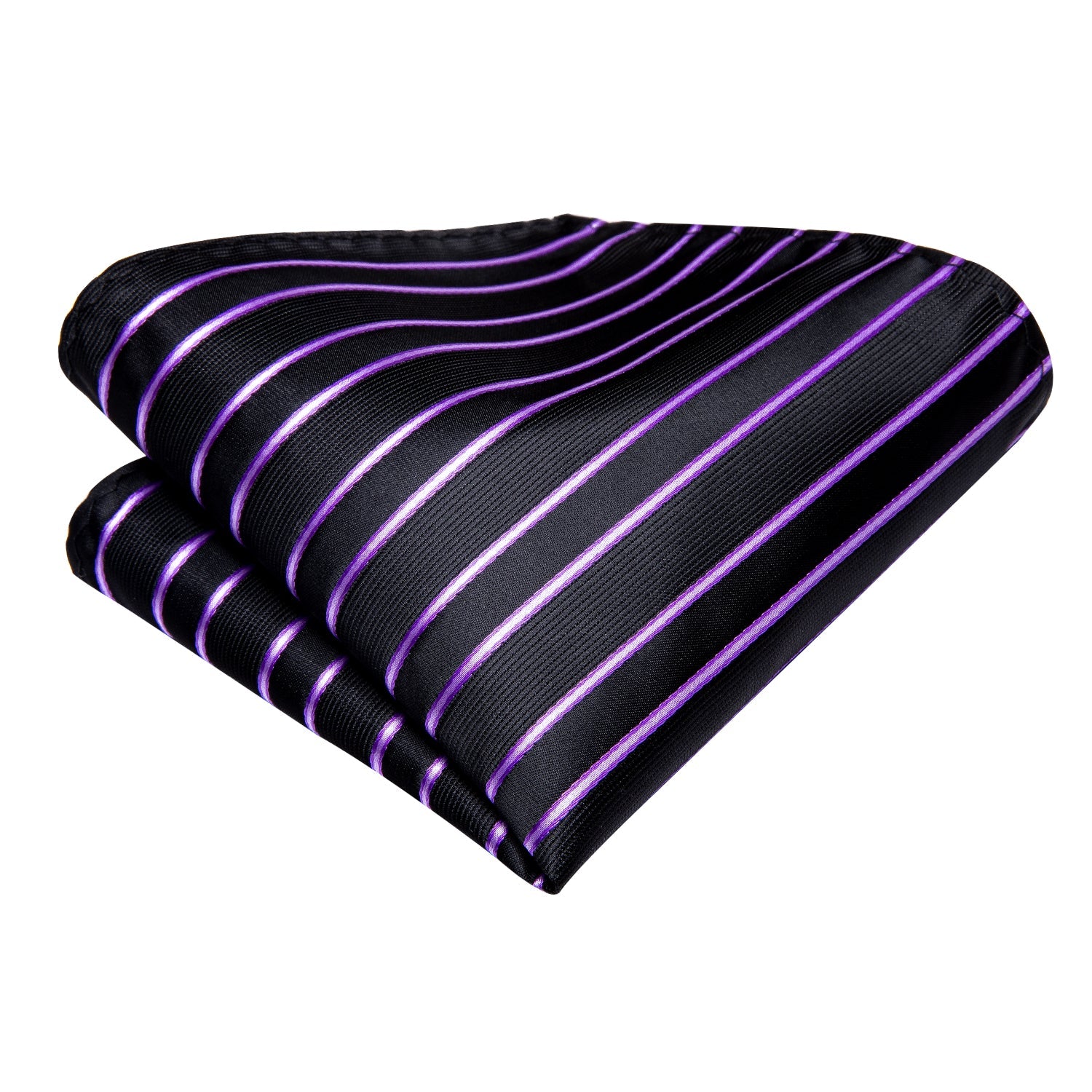 GentCrest Black Striped Tie Hanky Cufflinks Set - Image 4