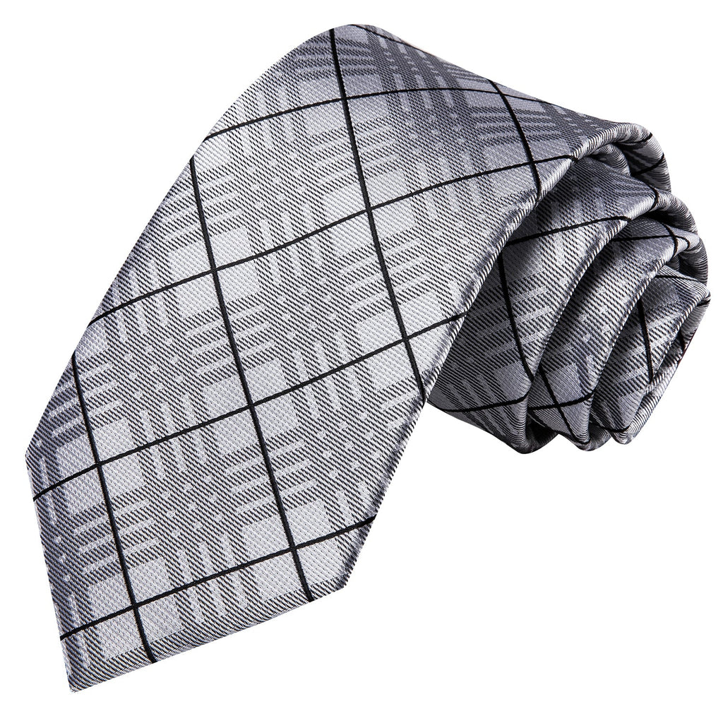 GentCrest Black Plaid Tie Hanky Cufflinks Set - Image 3