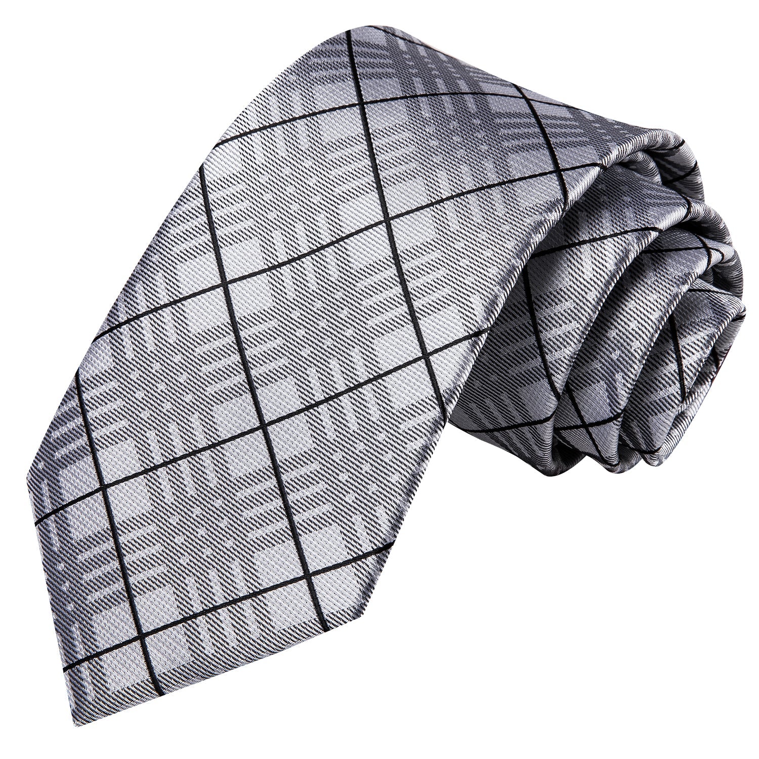 GentCrest Black Plaid Tie Hanky Cufflinks Set - Image 3