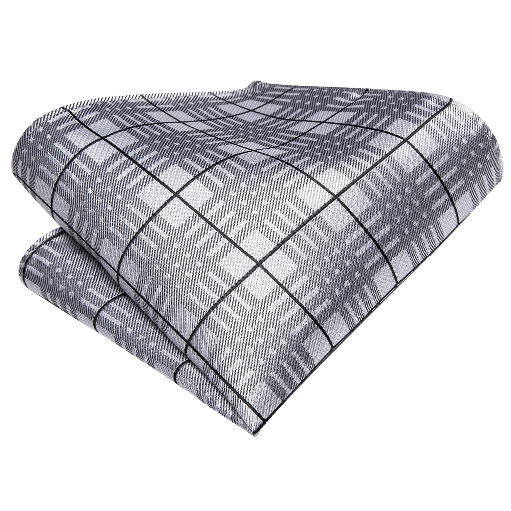 GentCrest Black Plaid Tie Hanky Cufflinks Set - Image 5