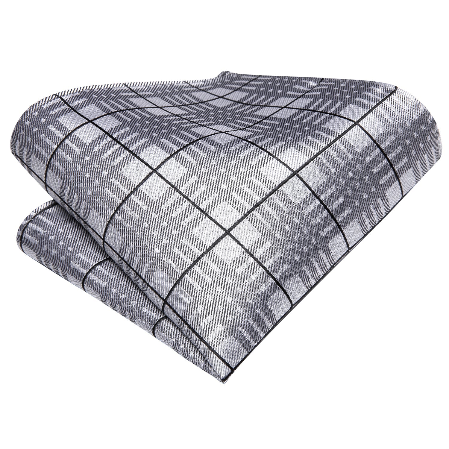 GentCrest Black Plaid Tie Hanky Cufflinks Set - Image 5