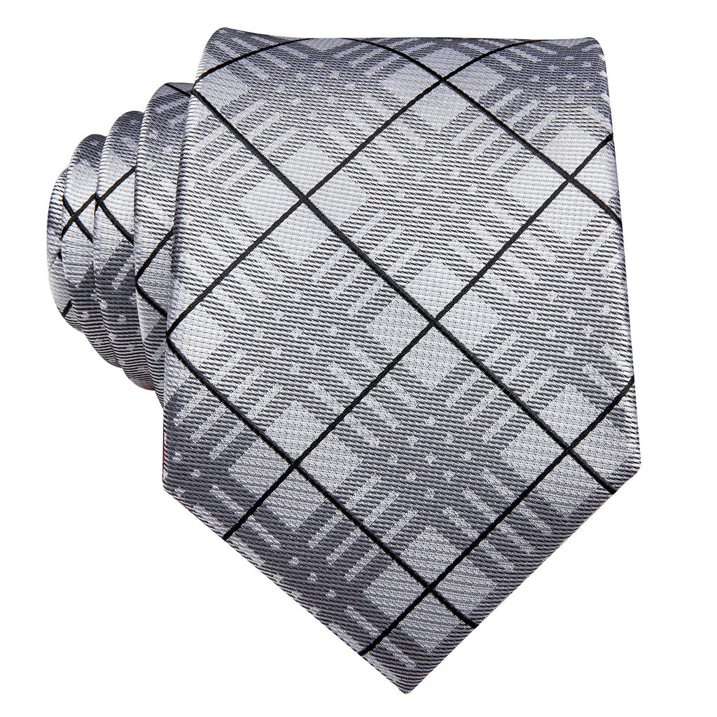 GentCrest Black Plaid Tie Hanky Cufflinks Set - Image 4