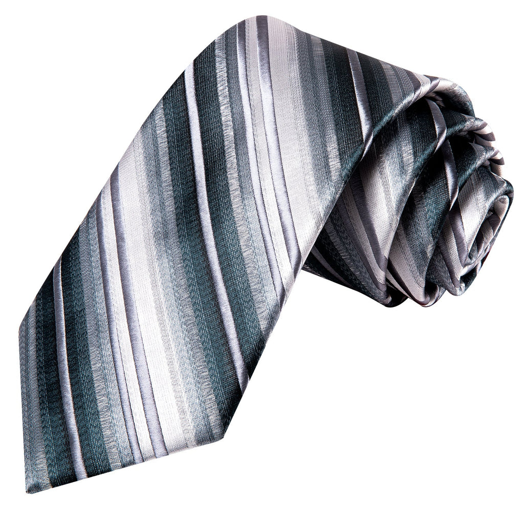 GentCrest Green Striped Tie Hanky Cufflinks Set - Image 4